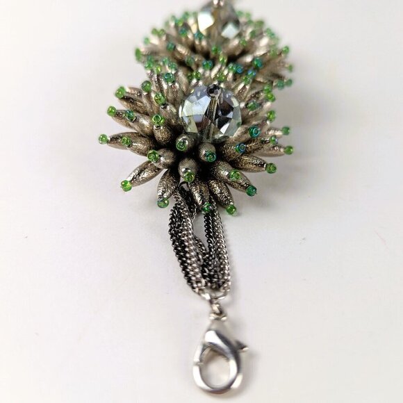 Vera Wang Silver/Green Large Sparkle Bracelet - Picture 4 of 7